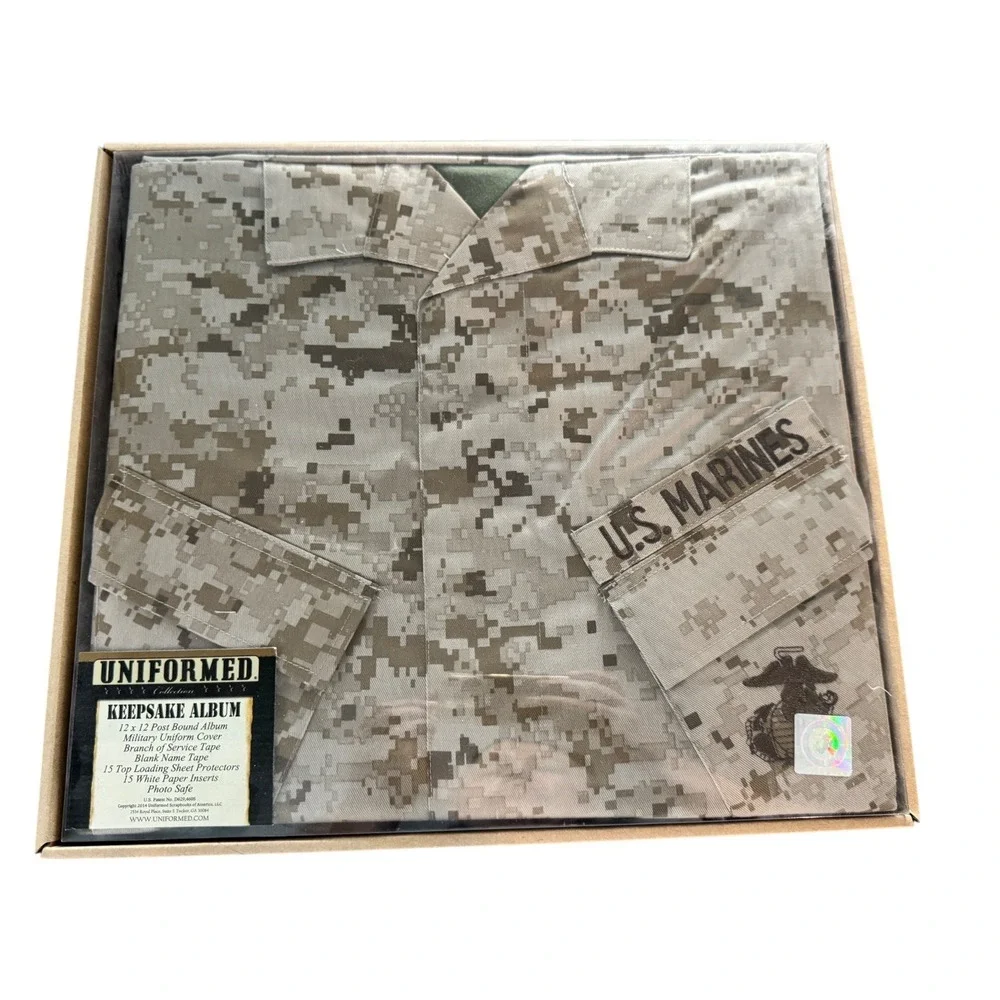 Uniformed US Marines Keepsake Album 12x12 Desert Digital Camo Military Scrapbook